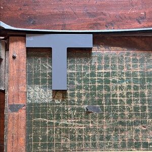 Gray Metal Letter T Decor